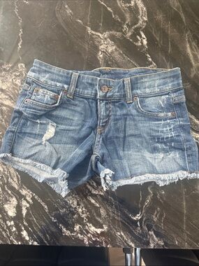 Casual Distressed Blue Denim Shorts
